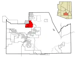 Location of Santan in Pinal County, Arizona