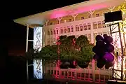 Government House illuminated for the Queen's Platinum Jubilee in 2022