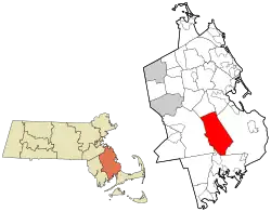 Location in Plymouth County in Massachusetts