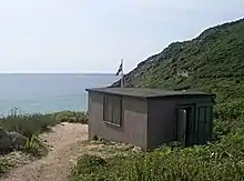 Photo of a hut where cables were landed