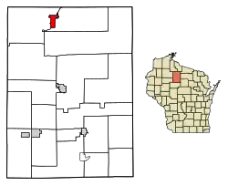 Location of Park Falls in Price County, Wisconsin.