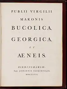 Title page by John Baskerville, 1757