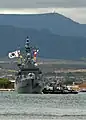 ROKS Yang Man-chun is escorted by a U.S. Navy tugboat as it enters Pearl Harbor prior to RIMPAC 2008.