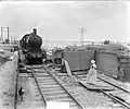 Locomotive NS 3819 at the flooded Kruiningerpolder; 11 June  1953.