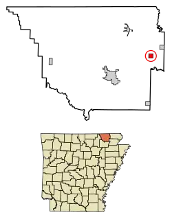 Location of Biggers in Randolph County, Arkansas.