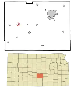 Location within Reno County and Kansas