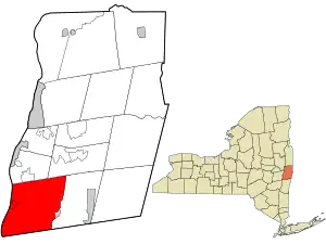 Location in Rensselaer County and the state of New York.