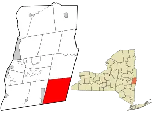Location in Rensselaer County and the state of New York.
