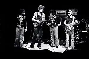 Return to Forever in Rochester, New York, 1976. Left to right: White, Clarke, Corea, Di Meola
