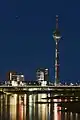 Rheinturm at blue hour