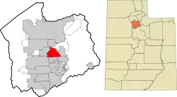 Location in Salt Lake County and the state of Utah.