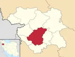 Location of Sanandaj County in&nbsp;Kurdistan&nbsp;province