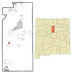Location of Los Cerrillos, New Mexico