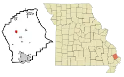 Location of Oran, Missouri