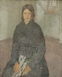 Girl Holding a Piece of Sewing, 1915–1925, Aberdeen Art Gallery