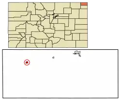 Location of Sedgwick in Sedgwick County, Colorado.