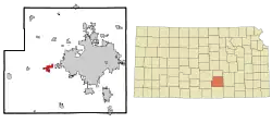 Location within Sedgwick County and Kansas