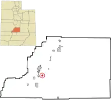 Location in Sevier County and the state of Utah.