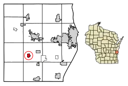 Location of Cascade in Sheboygan County, Wisconsin.