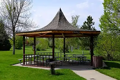 Picnic shelter in Gillette, Wyoming