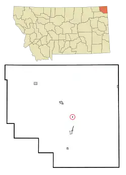 Location of Antelope, Montana