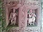 Decorated wooden doorway