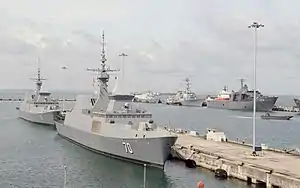 Singapore and United States warships at Changi Naval Base in 2015