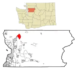 Location of Arlington Heights, Washington