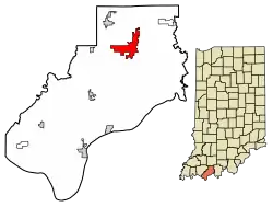Location of Santa Claus in Spencer County, Indiana.