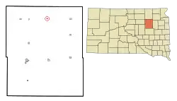 Location in Spink County and the state of South Dakota