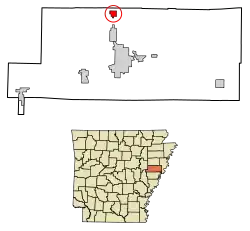 Location of Colt in St. Francis County, Arkansas.