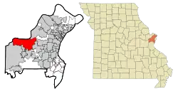 Location of Chesterfield, Missouri