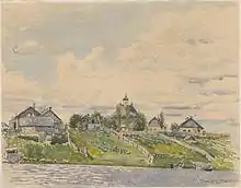 Troki - pejzaż ([Landscape of Trakai), watercolor, 1904 (National Museum in Warsaw)