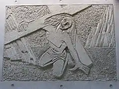 Stations of the Cross, William Mitchell – Jesus falls under his cross