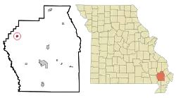 Location of Puxico, Missouri