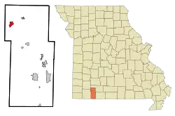 Location of Crane, Missouri