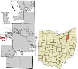 Location in Summit County and the state of Ohio.