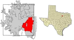 Location of Arlington in Tarrant County