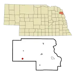 Location of Pender, Nebraska