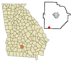 Location in Tift County and the state of Georgia