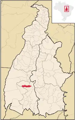 Location in Tocantins state