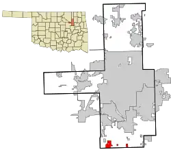 Location within Tulsa County and the state of Oklahoma