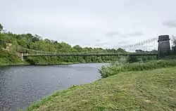 The Union Chain Bridge spanning the Tweed between Horncliffe, England and Fishwick, Scotland