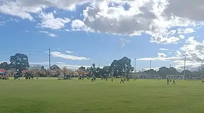 A Soccer game being played at the Western Youth Centre