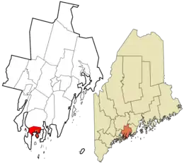Location in Lincoln County and the state of Maine