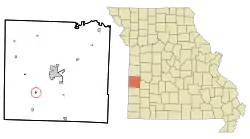 Location of Moundville, Missouri