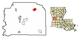Location of Simpson in Vernon Parish, Louisiana.