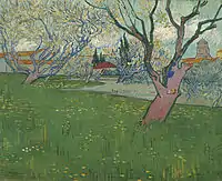 View of Arles with Trees in Blossom (Orchard in Bloom with View of Arles)(April 1889)Van Gogh Museum, Amsterdam (F515)