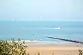 The beach of Breskens with Vlissingen in the background