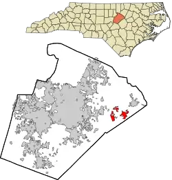 Location in Wake County and the state of North Carolina.